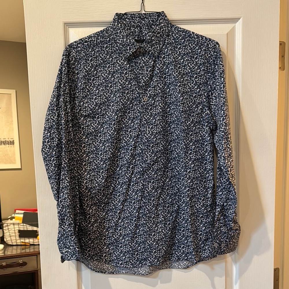 Kenneth Cole Blue Dress Shirt Classic Design